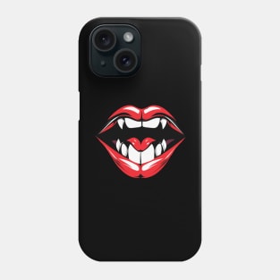 Vampire lips and fangs halloween design Phone Case