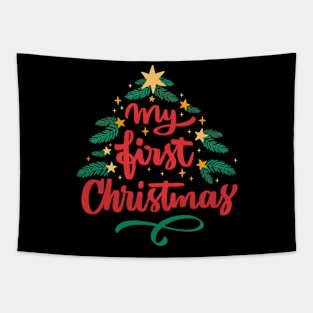 merry christmas tshirt design Tapestry