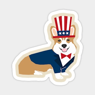 Patriotic Corgi Magnet