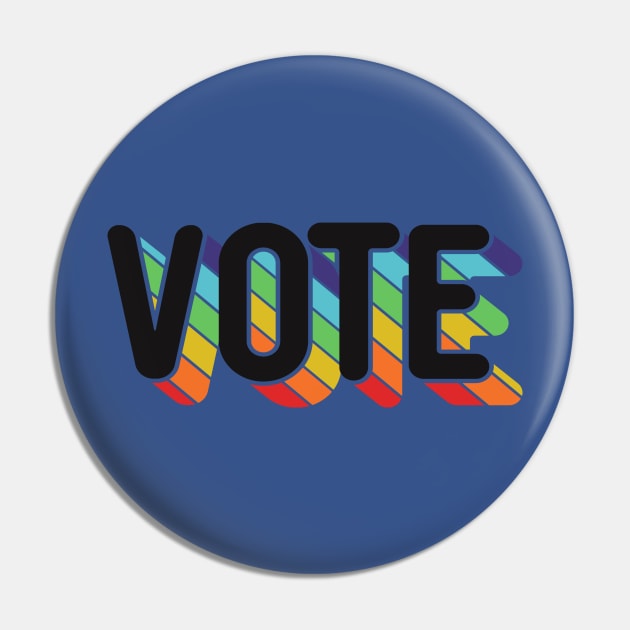 Rainbow Vote Pin by capesandrollerskates 