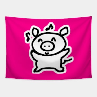 Happy Boo the kawaii pig. Tapestry