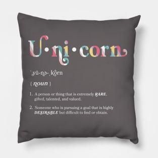 Unicorn Definition Exceptional Person Pastel Striped Pillow