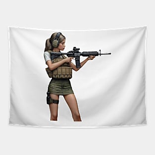 Tactical Girl Tapestry