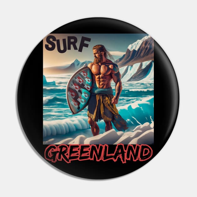 SURFING SAFARI GREENLAND Funny VIKING Curl Shooters Pin by SailorsDelight