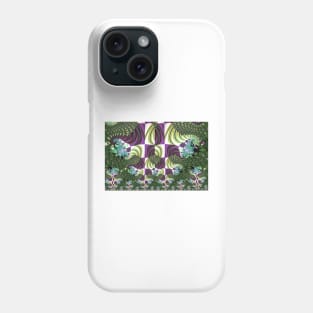 Purple and Green Abstract Checkered Design Phone Case