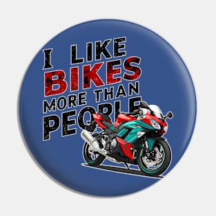 I like bikes more than people Humorous Auto Enthusiast tee 3 Pin