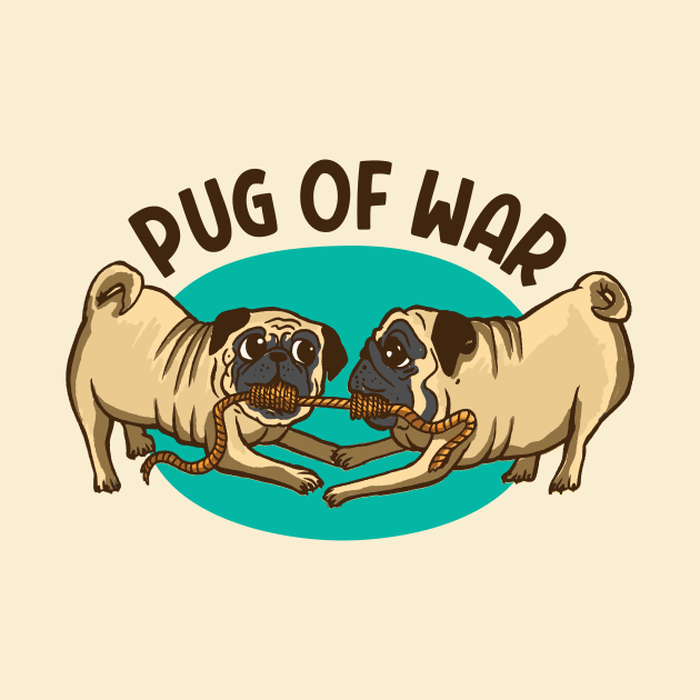 Pug of War // Funny Pug Cartoon by SLAG_Creative