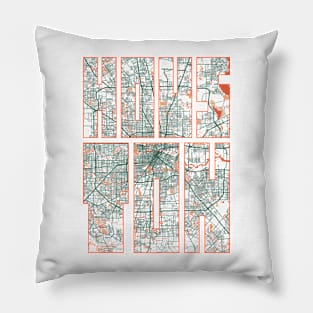 Houston, Texas, USA City Map Typography - Bohemian Pillow