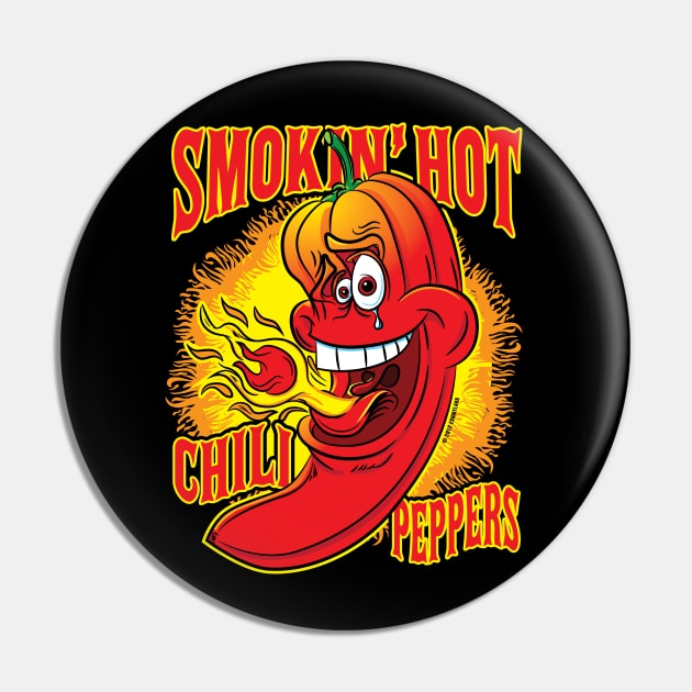 Smokin Hot Spicy Flaming Red Hot Chili Pepper Pin by eShirtLabs