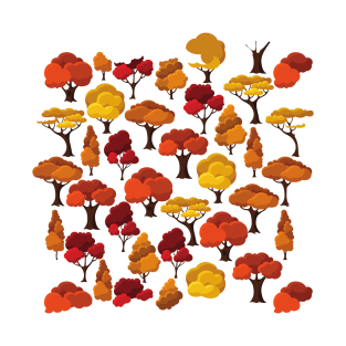 Fall Trees Pattern T-Shirt