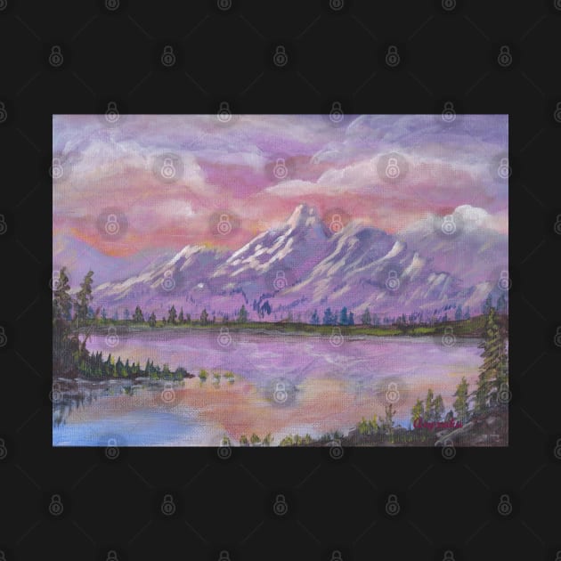 Mountain Glory Sunrise Landscape Painting by Aryxaba