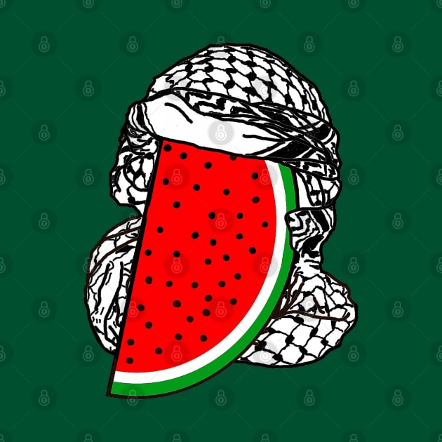 Free Palestine Watermelon Keffiyeh - Wrapped - Back by SubversiveWare