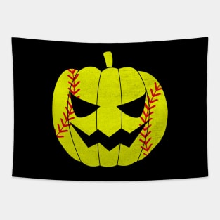 Softball Pumpkin Halloween Costume Retro Vintage Tapestry