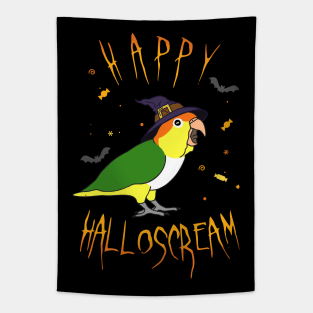 Happy Halloscream White Bellied Caique Tapestry