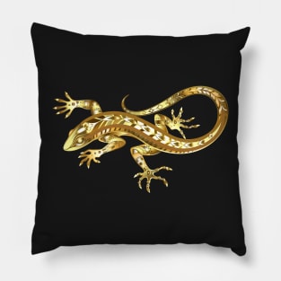 Golden Lizard Pillow