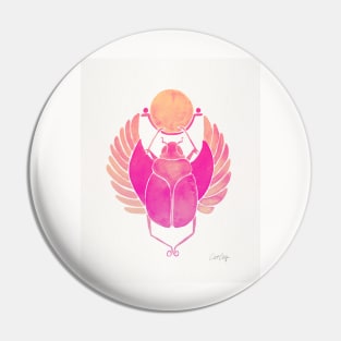 pink scarab Pin