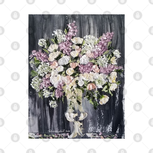 Vintage Beauty, Abstract Bouquet, Antique Bouquet, Beautiful Flowers, Pastel Florals, Palette Knife Flowers, vintage flowers, vintage vase of flowers by roxanegabriel