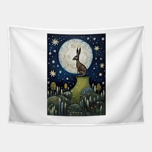 Moonlit Reverie: The Hare's Serenity Tapestry