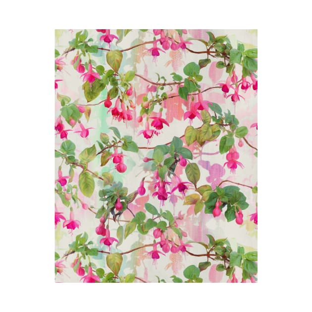 Rainbow Fuchsia Floral Pattern by micklyn