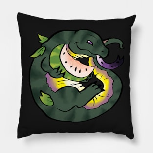 Non-Binary Watermelon Komodo Dragon Pillow