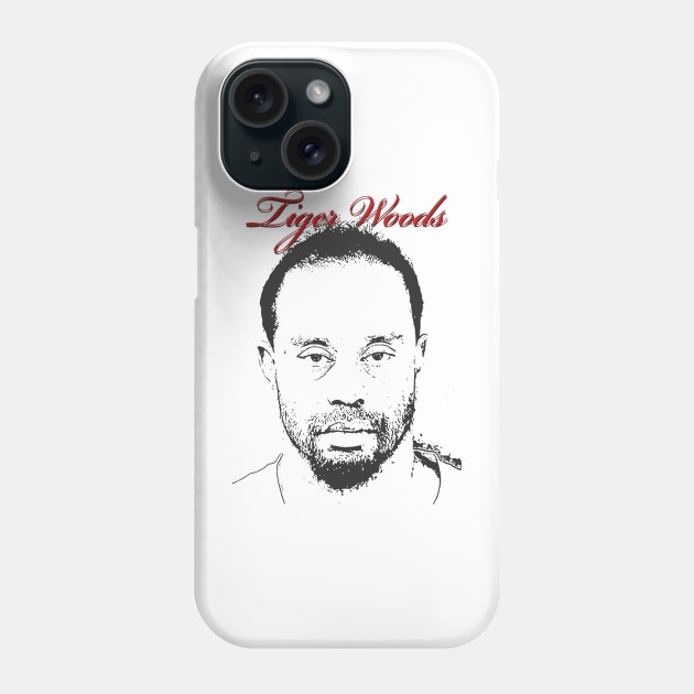 DRAWING VINTAGE - TIGER WOODS Phone Case by ANIMALLL