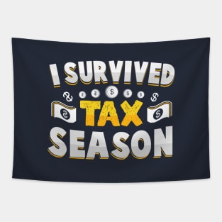 i survived tax season funny accountant Tapestry