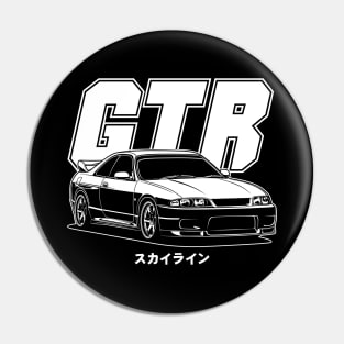 Skyline R33 GT-R White Print Pin