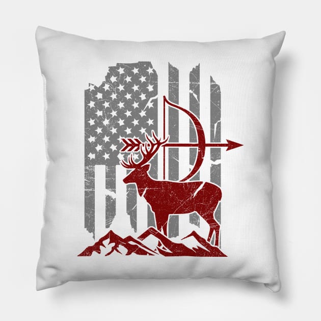 'Bow Hunting Deer Flag' Awesome Hunting Gift Pillow by ourwackyhome