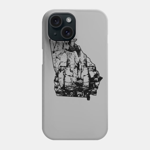 Rock Climbing Georgia Rock Climber State Map Phone Case by TeeCreations