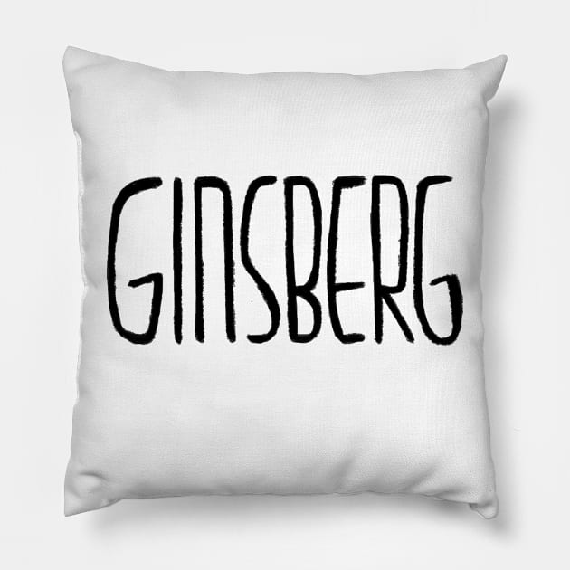 American Writer, Beat Poet, Ginsberg Pillow by badlydrawnbabe