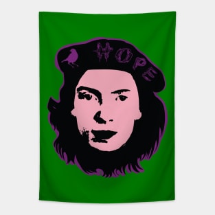 HOPE is the Thing With Feathers Emily Dickinson Che Guevara Pop art design Purple Version Tapestry