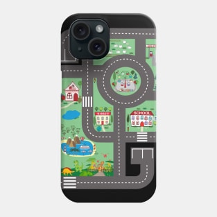 Cool Play Mat Race Car Track On Dad Shirt with Dinosaurs Phone Case