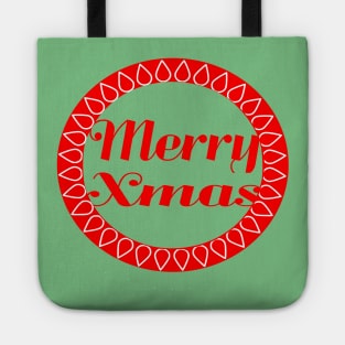 Merry Xmas Wreath with Christmas Lights Tote