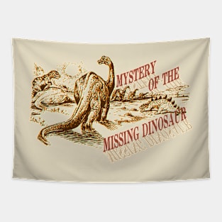 Mystery of the Missing Dinosaur vintage artwork Tapestry