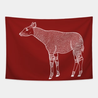 Okapi or Forest Giraffe - African animal drawing Tapestry