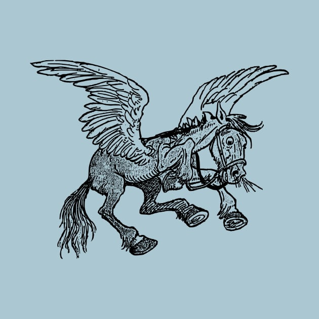 Vintage Pegasus Cartoon by Vintage Sketches