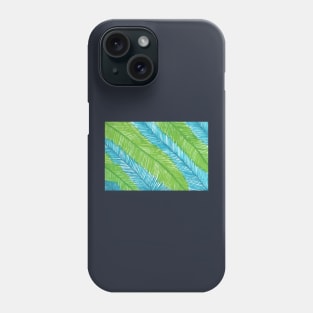 Blue and Green Palm Leaves Pattern Phone Case