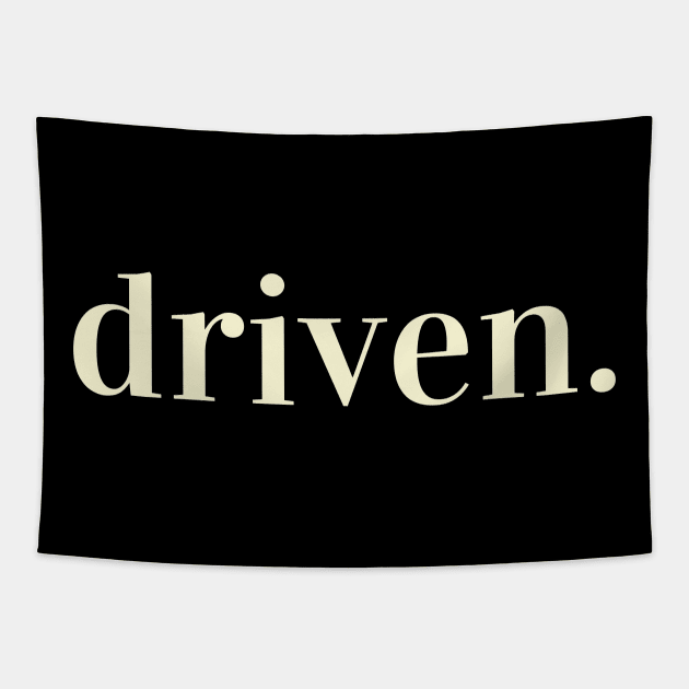 Driven. Typography Inspirational Word Retro White Tapestry by ebayson74@gmail.com