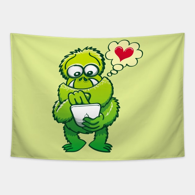 Hopeless ugly monster looking for love online Tapestry by zooco