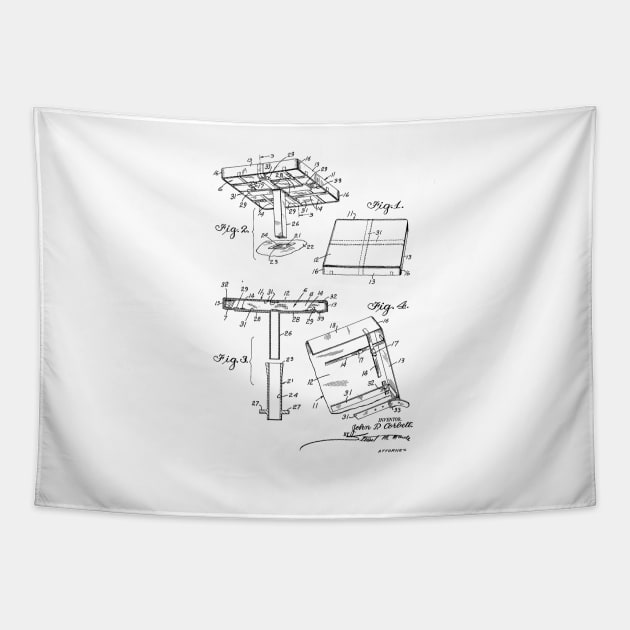 Baseball Base Vintage Patent Hand Drawing Tapestry by TheYoungDesigns