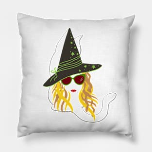 Classy Witch Sunglasses Pillow