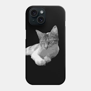 black and white cat Phone Case