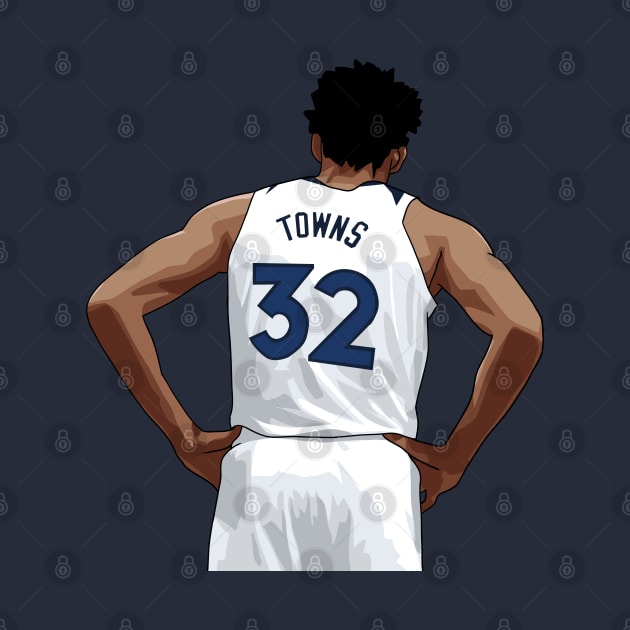 Karl-Anthony Towns Vector Back White by qiangdade