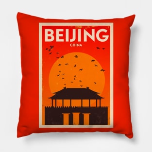 Beijing Poster Design Pillow