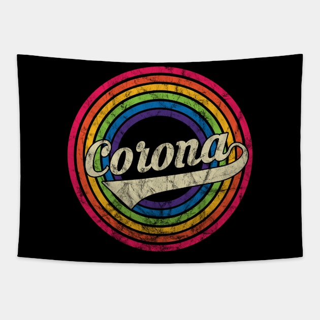 Corona - Retro Rainbow Faded-Style Tapestry by MaydenArt