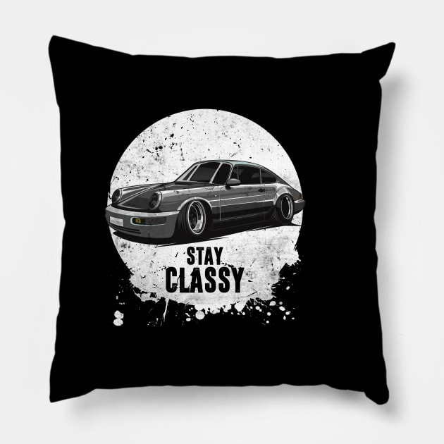 Stay Classy - Not Old - Oldtimer Car 911 Pillow by Automotive Apparel & Accessoires