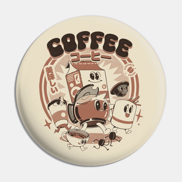 My Coffee Friends Pin by Ilustrata