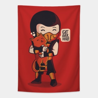 Get Over Here - Cute Cat Geek Game Gift Tapestry