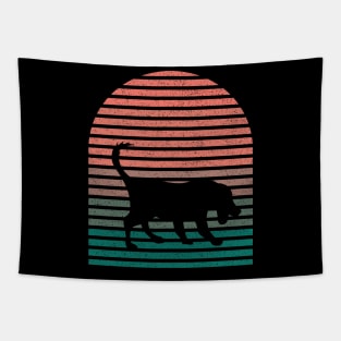 Vintage Retro Sunset Dog Mom And Dad Cute Dog Lover Owner T-Shirt Tapestry