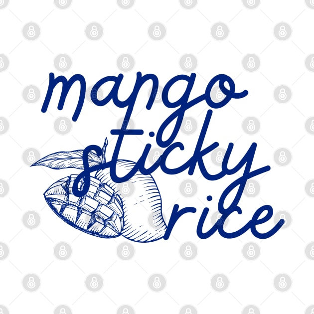 mango sticky rice - Thai blue - Flag color - with sketch by habibitravels